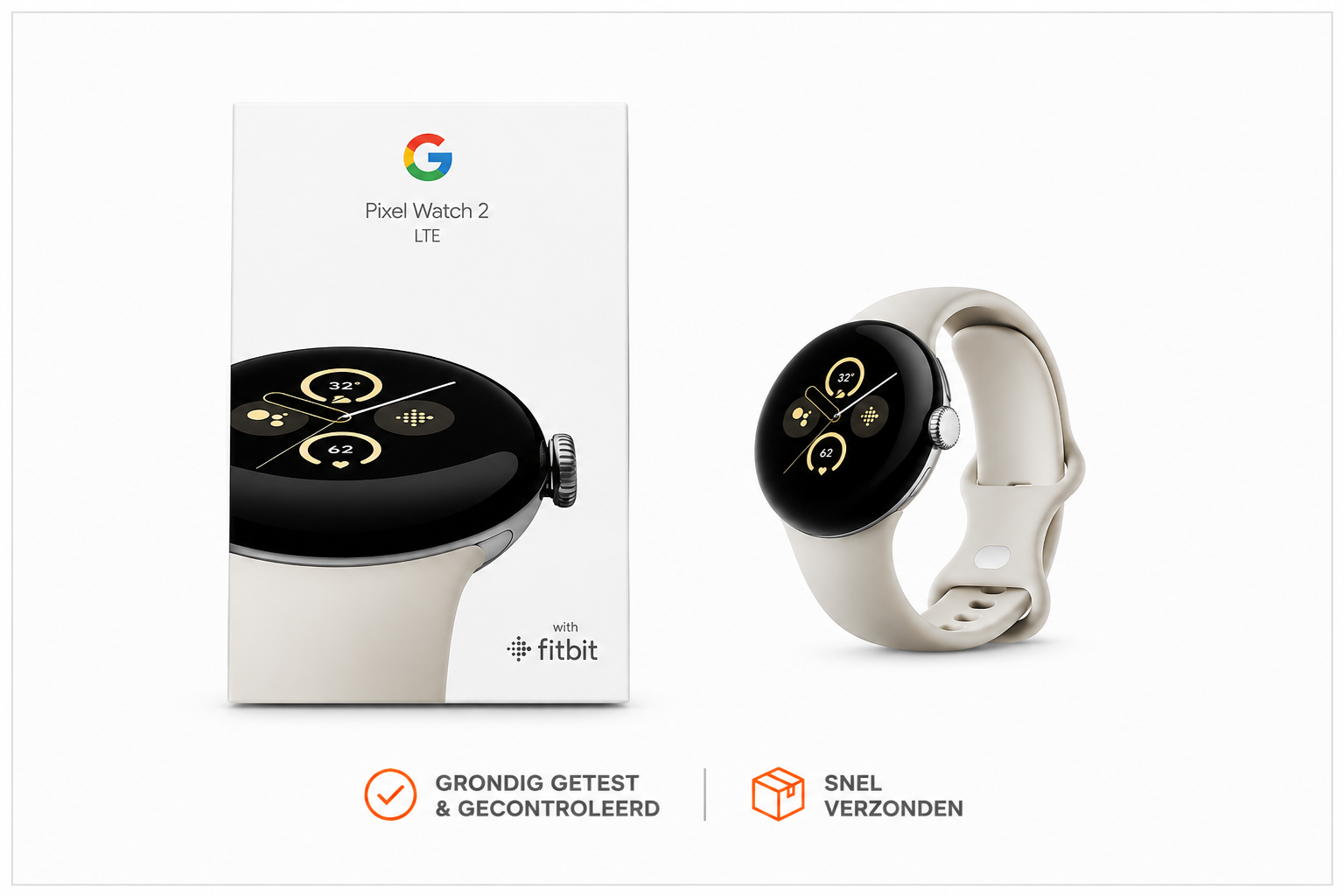Google Pixel Watch 2 LTE Zilver (Beige)
